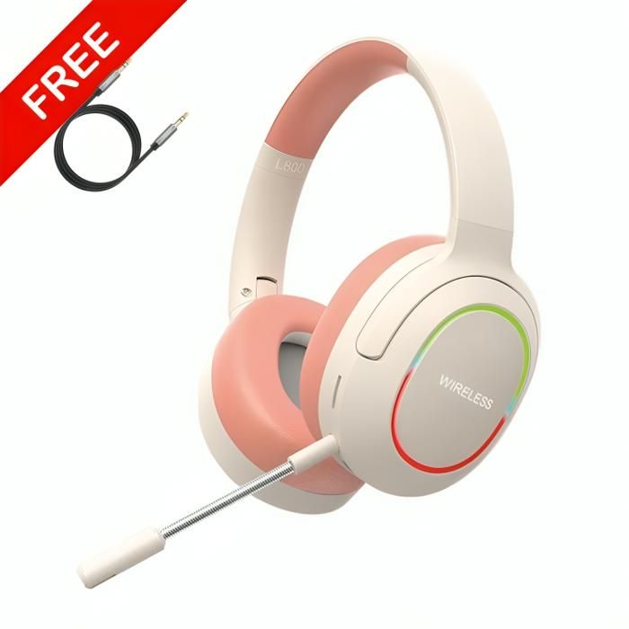 Casque bluetooth DeepBass R10 ROSE + Cable auxiliar Gratuit