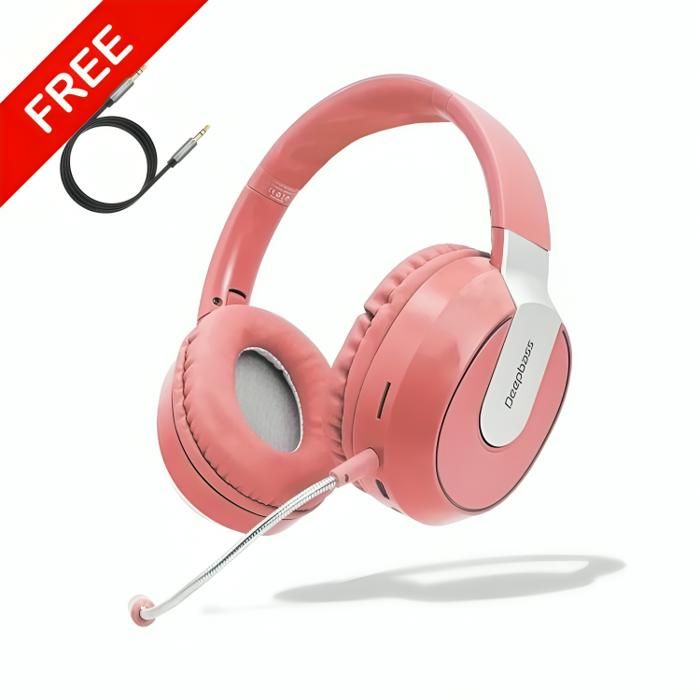 Casque bluetooth DeepBass R11 ROSE + Cable auxiliar Gratuit