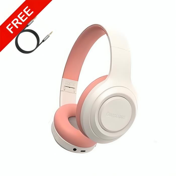 Casque bluetooth DeepBass R13 ROSE + Cable auxiliar Gratuit