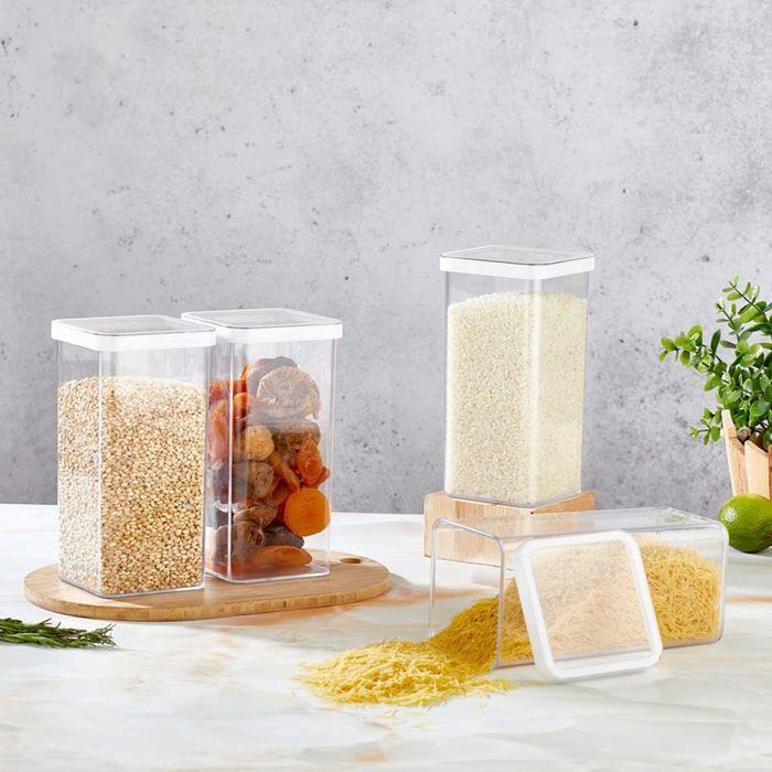Ensemble de 4 Boîtes Conservation Alimentaire Hermétique Modulable Capacite 1,6 Litres