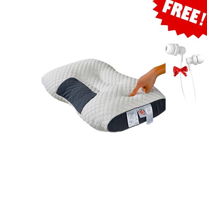 Oreiller de massage 3D SPA pour le sommeil et le soutien du cou, Avec écouteurs Gratuit