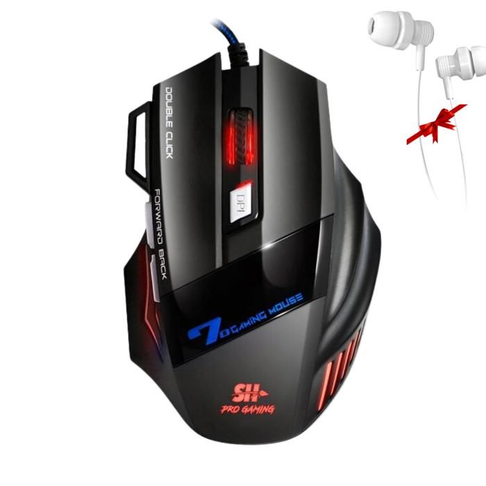 Souris Gaming Filaire SH X7 + Écouteur Gratuit