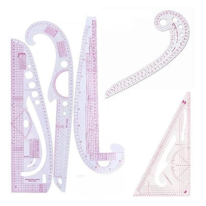5 PCS Règle De Courbe Française Multifonctionnelle De Couture