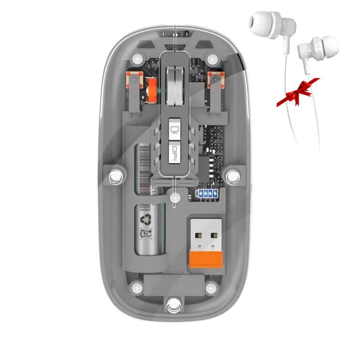 Souris Bluetooth Transparente Rechargeable Sans Fil M233 Trimode + Écouteur Gratuit