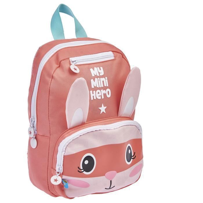 SAC GOUTER AUCHAN AVEC CAPE LAPIN 26*12*34 ROSE