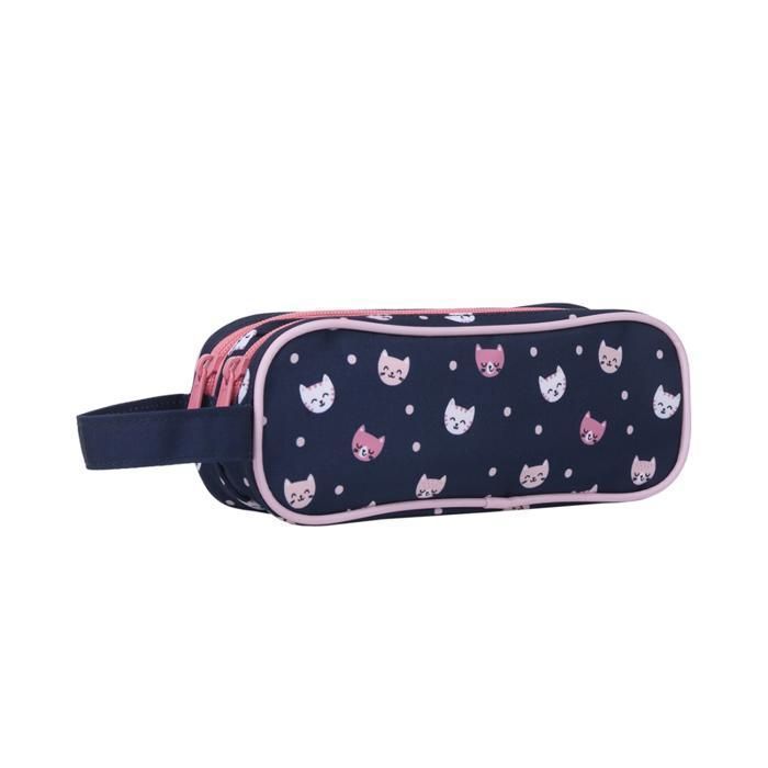 TROUSSE AUCHAN 2 ZIP MOTIF CHAT
