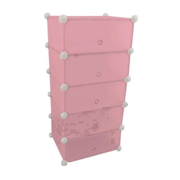 MEUBLE CHAUSSURES 45*36*85CM ROSE MUNC133