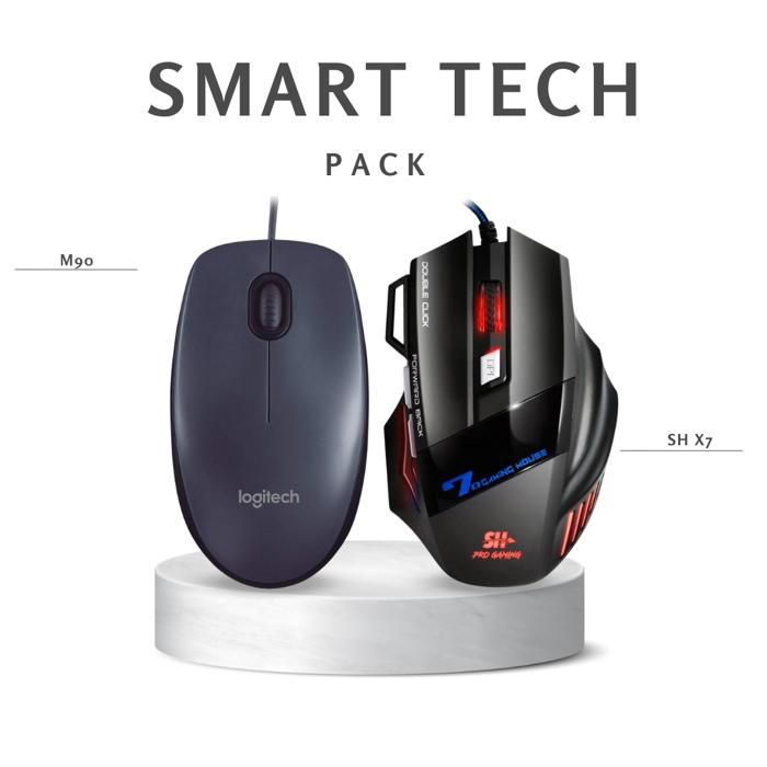 Pack Souris : Logitech M90 Avec Fil + Souris Gaming Filaire SH X7