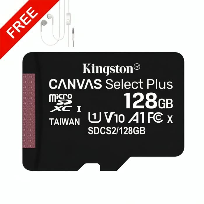 Carte Mémoire 128GB Kingston + Écouteur Gratuit