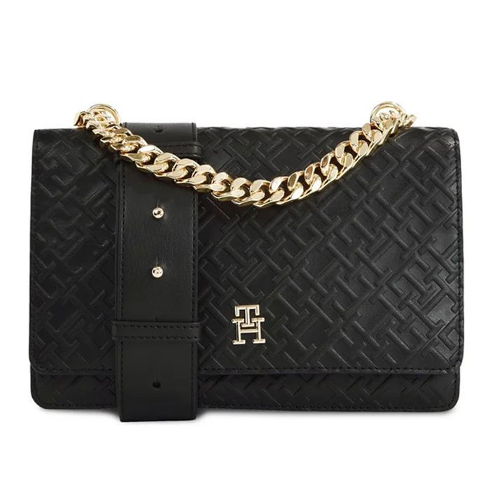 Sac Bandoulière - Tommy Hilfiger - Refined - Noir - 1 Poche Zippée - Dimensions 23x15x9 cm
