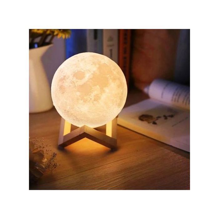 Lampe LED en forme de lune, impression 3D Rechargeable