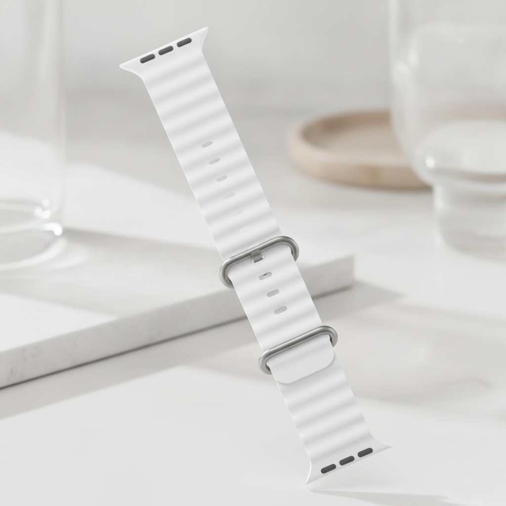 Bracelet Océan Compatible Avec Apple Watch 42/44/45/49mm - Blanc - Marjane Mall - Image 2