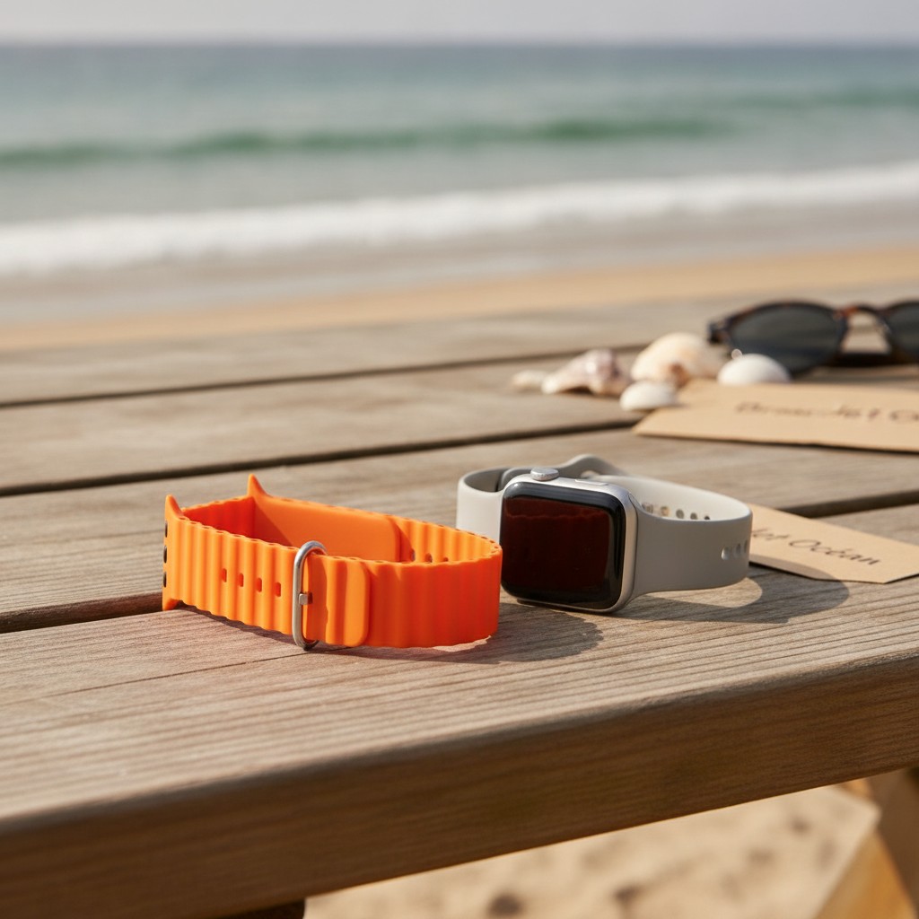 Bracelet Océan Compatible Avec Apple Watch 42/44mm - Orange - Marjane Mall - Image 3