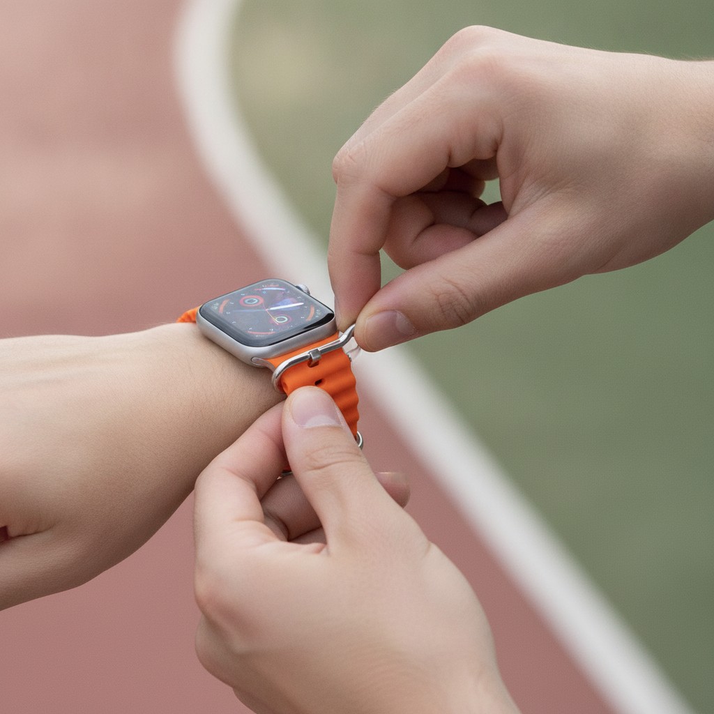 Bracelet Océan Compatible Avec Apple Watch 42/44mm - Orange - Marjane Mall - Image 4