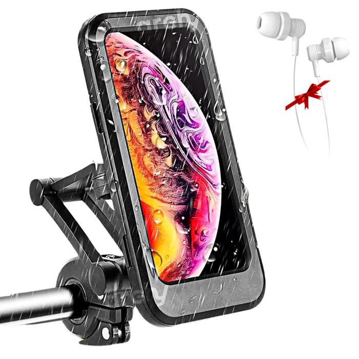 Support Velo  waterproof Telephone Étanche pour Moto et Scooter + Ecouteur Gratuit