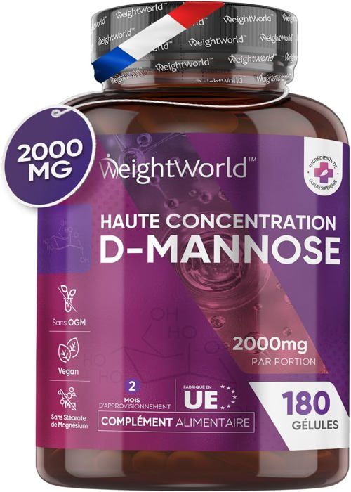 D-mannose Pure 2000 mg Flore Intime & Intestinale 180 Gélules