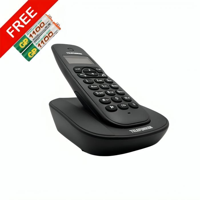 Téléphone  Fixe Sans Fil Telefunken TB201 + Deux Pile rechargeable GP AAA Gratuit