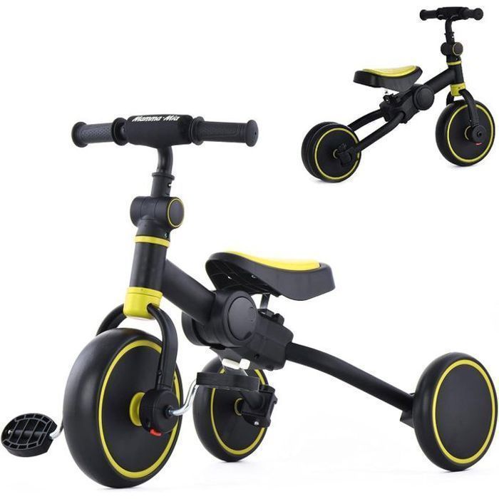 Mia Vélo 4 en 1 pour enfants de 1 à 4 ans, Tricycle à pousser léger, portable et pliable