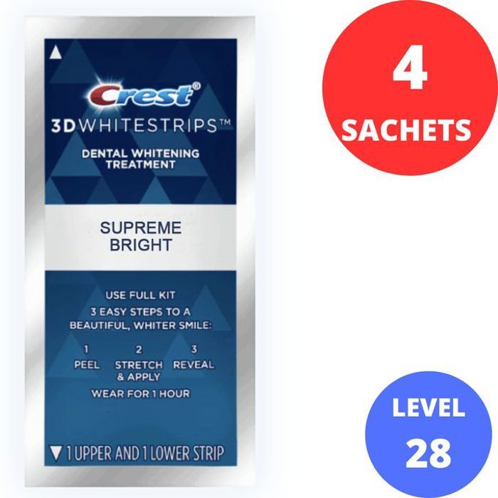 Crest 3D Whitestrips Supreme Bright, 4 traitements LEVEL 28