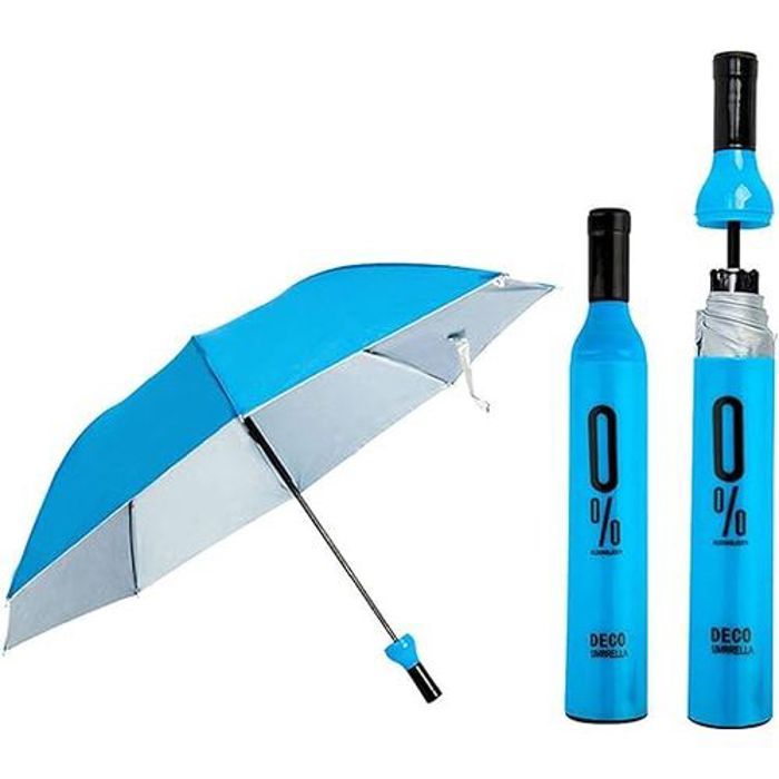 Parapluie Portable Pliant Protection UV-Pluie en Motif 0% Avec Bouteille