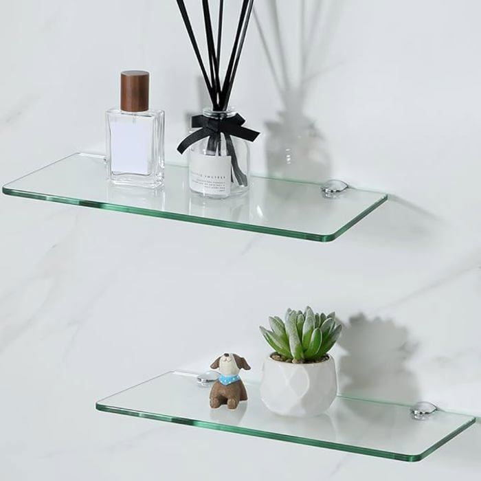 Étagères en verre pour salle de bain, salon, chambre à coucher, bureau