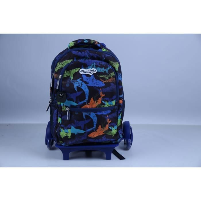 TROLLEY 40CM 4POCHES TISSU MOTIFS 3ROUES GARCON