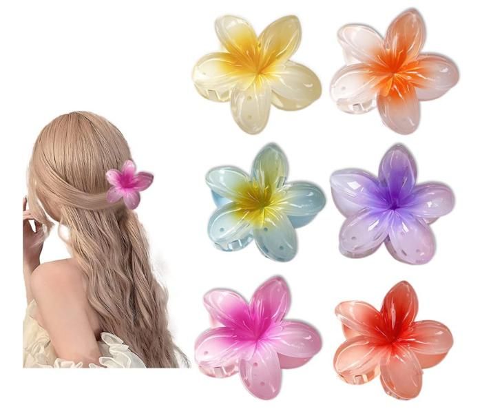 6 Pièces Grande Pince Cheveux Fleurs Flower Hair Clips Women Lot Pince  Barrette Fleurs Hawaii pour Cheveux Épais Et Fins -8cm,yd