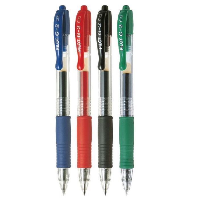 Stylos roller - Pilot - G-2 - pointe moyenne 0,7 mm - Multicolore - Rechargeable