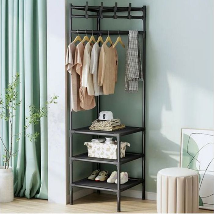 Porte-vêtements d'angle Porte-manteau d'angle en métal Support de vêtement moderne pour chambre à coucher