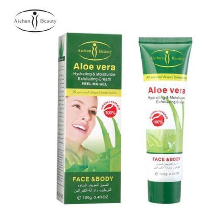 Aichun Beauty Aloe Vera Gel Exfoliant Hydratant Nettoyant Visage et Corps
