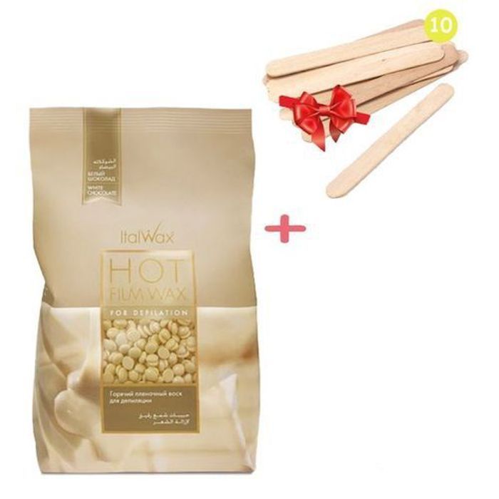 Italwax FILM WAX WHITE CHOCOLATE 1KG + 10 SPATUL