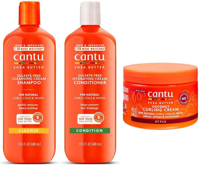 Cantu Set Shampoing 400ml & Conditionner 400ml & Curling Cream 340g