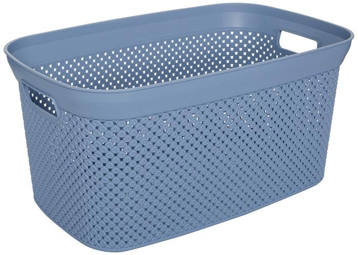 Panier à linge en plastique bleu avec poignée de 10 litres