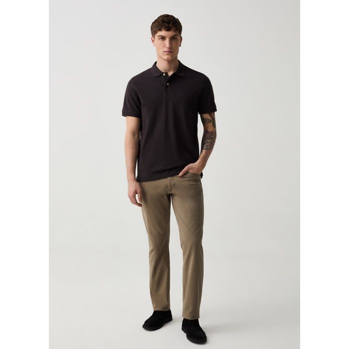 Pantalon - Non spécifié - Vert - Coton stretch - Coupe régulière - Cinq poches