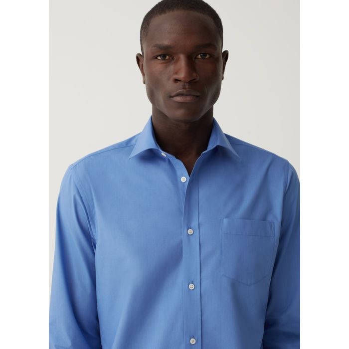 Chemise - Non spécifié - Bleu - Coupe régulière - Manches longues - Poche plaquée