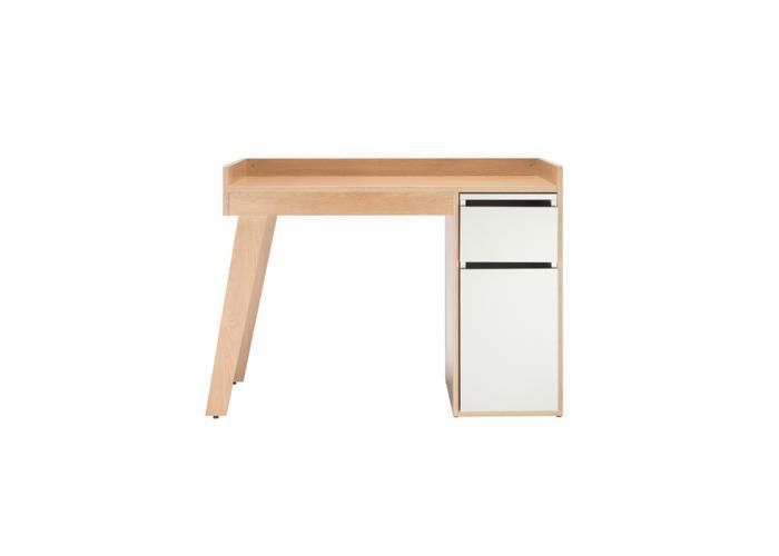 Bureau Avec Pied Incliné SMART PLUS - 130x60cm - Blanc et Marron