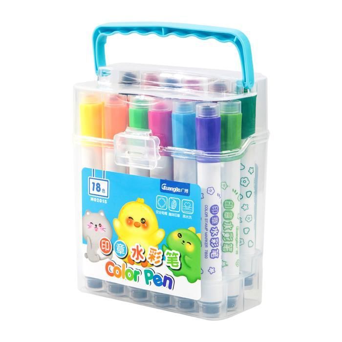 Stylo aquarelle 18 couleurs avec pointe tampon