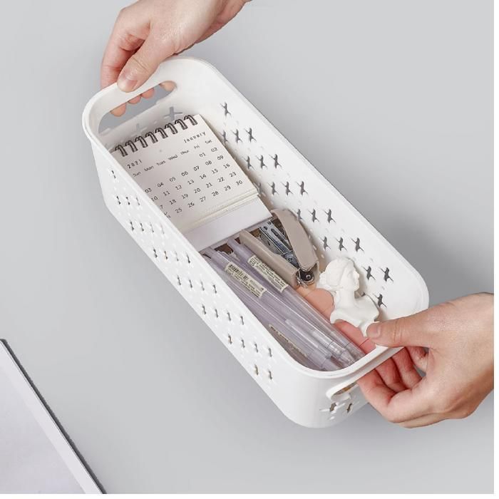 storage baskets small size white
