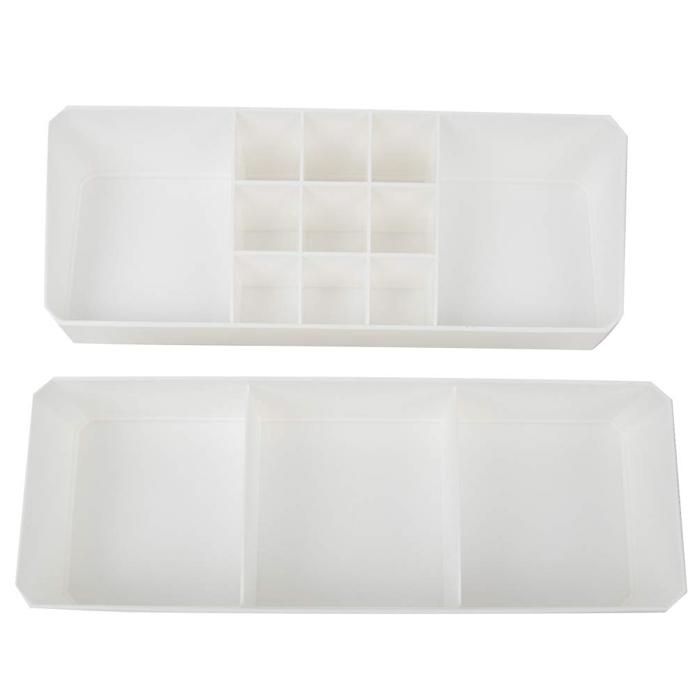 Double Layer Cosmetic Organiser white