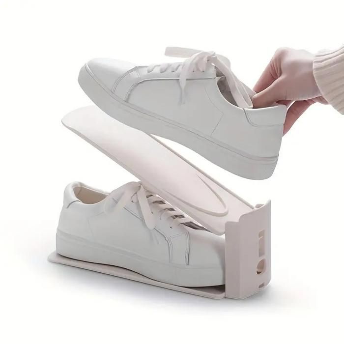 Adjustable Shoe Rack grey white