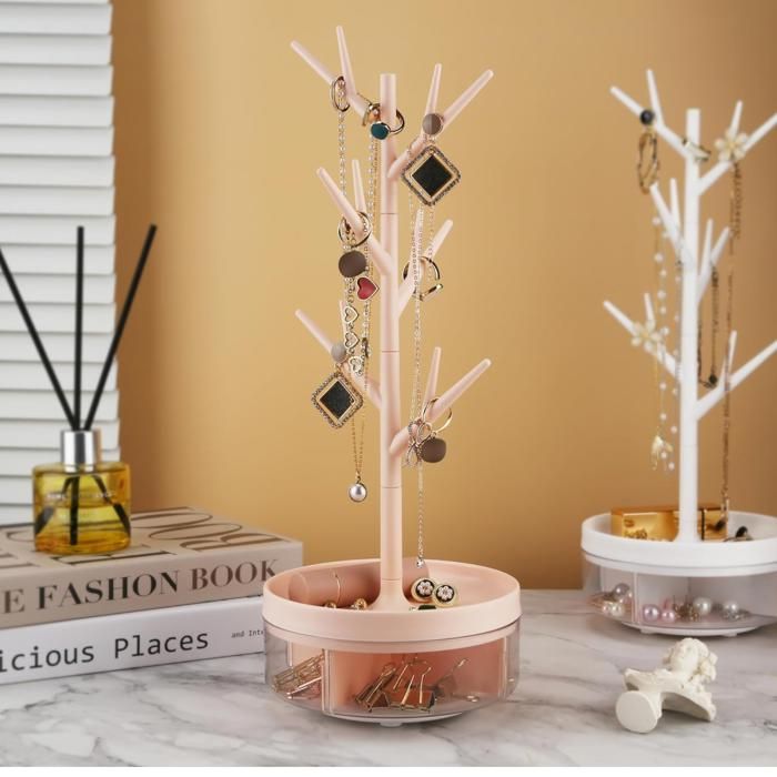 Rotating Tree Jewellery Stand pink