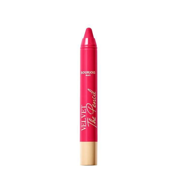 Crayon à lèvres - BOURJOIS - NEW VELVET THE PENCIL - 06 Framboise Griffee - Waterproof - Fini mat