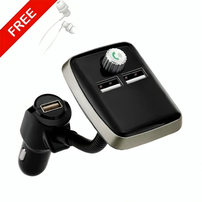 Mp3 Player Transmetteur FM Adaptateur 3 USB + Écouteur Heavy Bass Gratuit