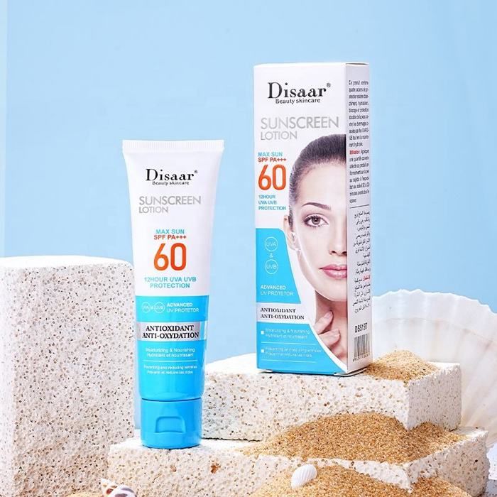 Disaar – crème solaire organique éclaircissante spf 60, crème anti-uv