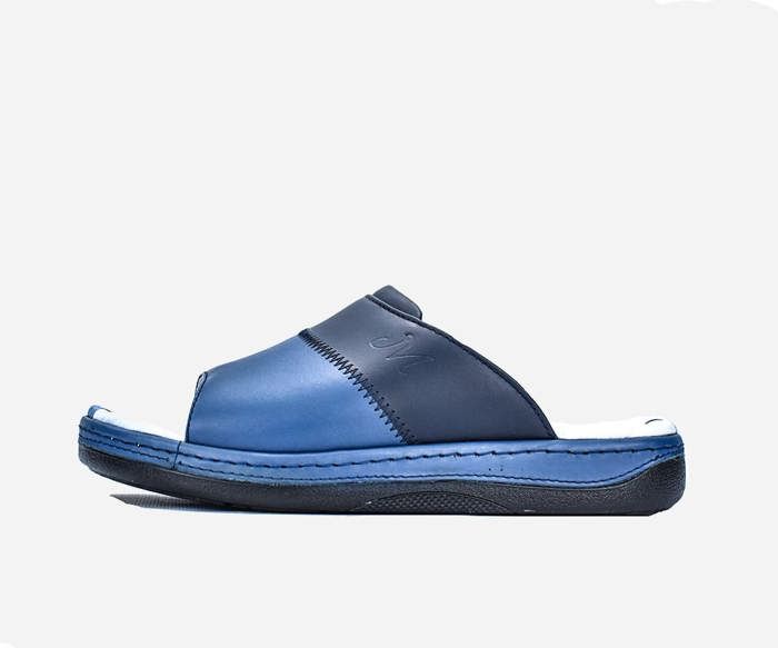 Sandale en cuir - OPIYANE - Modèle médical - Couleur bleu - Pour homme - Cuir véritable