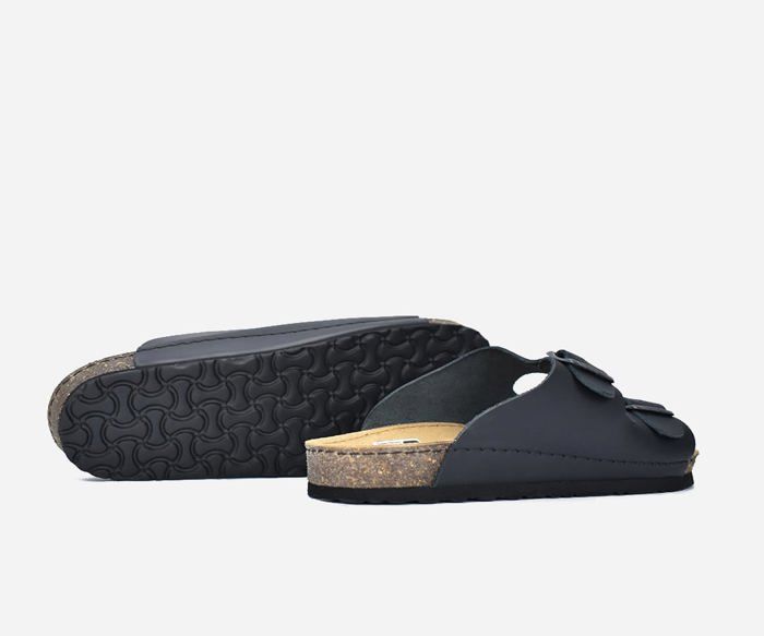 Sandales - OPIYANE - Cuir véritable - Noir - Plat - Homme - Marjane Mall - Image 2