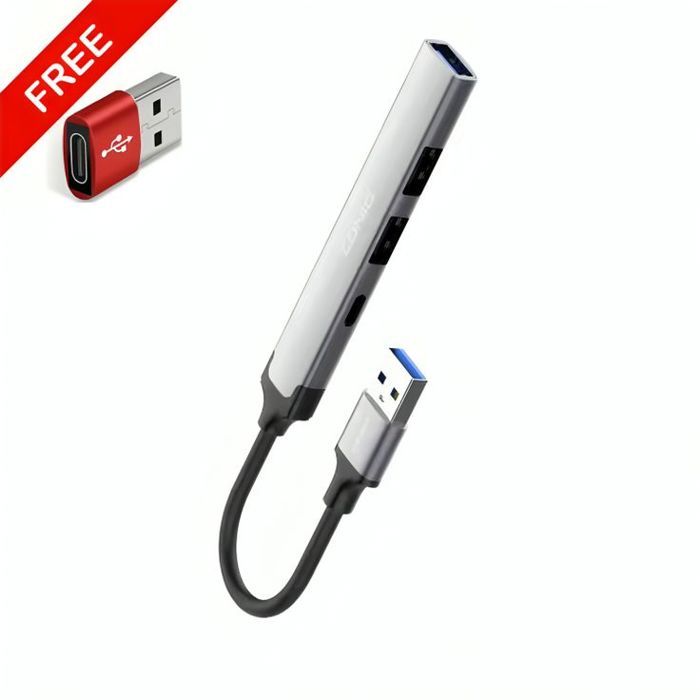 Adaptateur HUB 4 in 1, 3 USB ports - 1 type-c + Adaptateur USB OTG Gratuit
