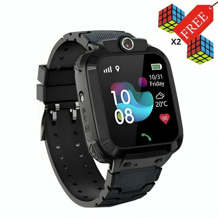 Montre Intelligente pour Enfant NOIR -Smart watch + 2 Puzzle de vitesse 3x3 GRATUIT