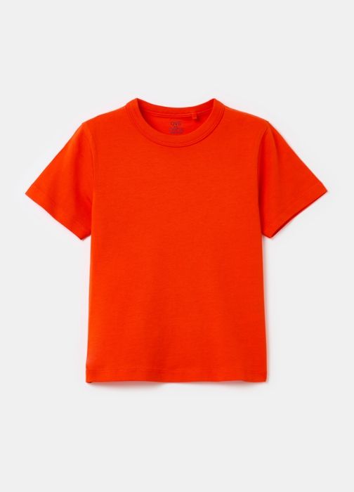 T-shirt - Essentiel - Rouge - Coton biologique - Manches courtes - Col rond