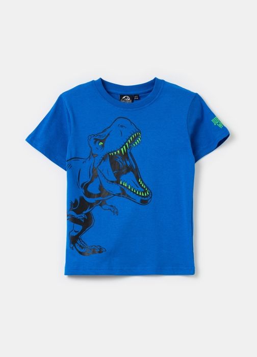 T-shirt - Jurassic World - Imprimé Dinosaure - 100% Coton - Manches Courtes - Enfant Garçon